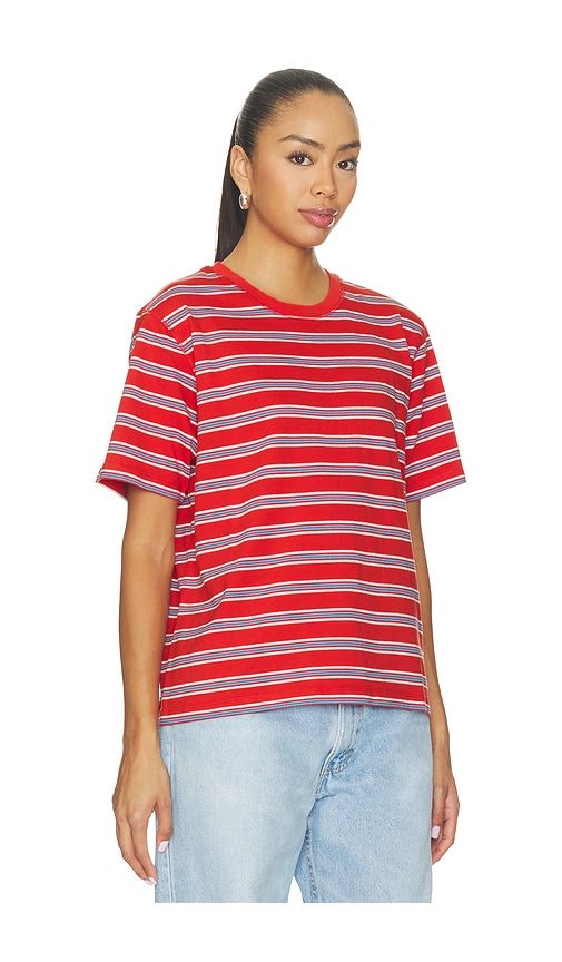 Striped Oversized Boyfriend Tee in Red. - size L (also in M, S, XS, XXS) - La Ligne - Modalova