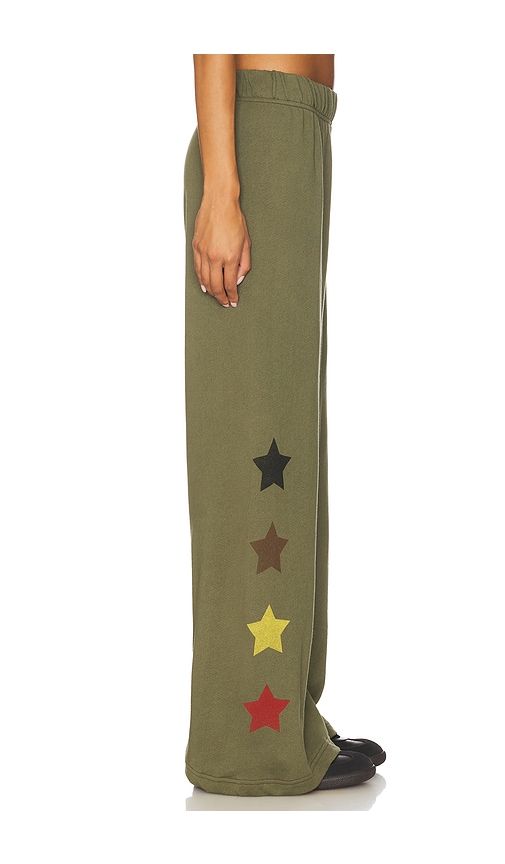 Cowboy Happyface Wide Leg Pant in Olive. - size M (also in S, XS) - Lauren Moshi - Modalova