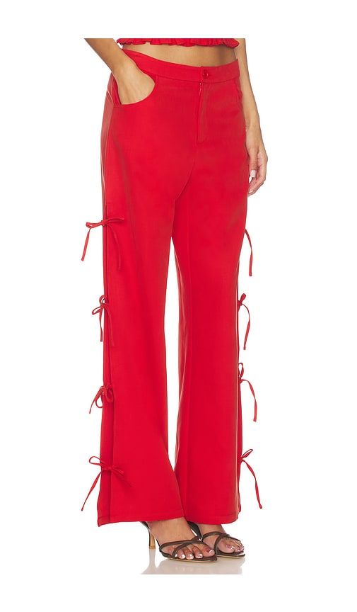 Delia Tie Side Pant in Red. - size XL (also in XS) - LNA - Modalova
