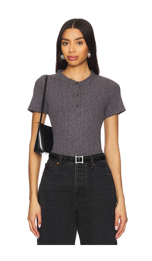 Xander Rib Henley Tee in Grey. - size M (also in S, XL, XS) - LNA - Modalova