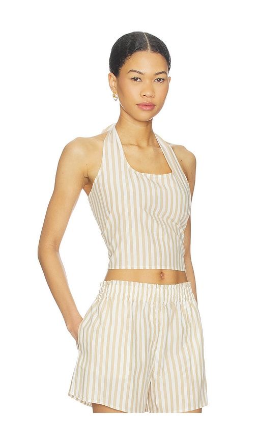 Lir Halter Top in Tan,White. - size L (also in M, S, XL, XS) - LNA - Modalova