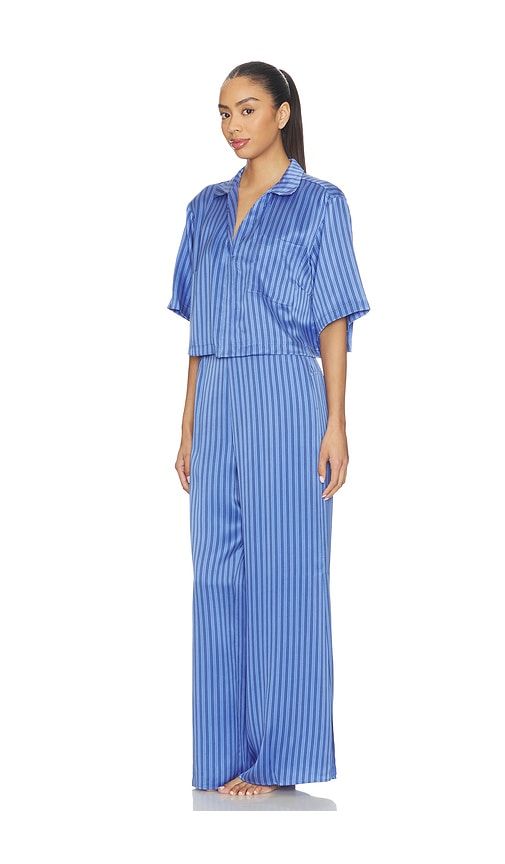 Washable Silk High Rise Pajama Set in Blue. - size M (also in XL) - LUNYA - Modalova