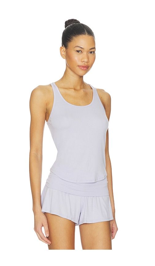 Soft Modal Rib Curved Hem Tank Top in Lavender. - size L (also in M, S, XL) - LUNYA - Modalova