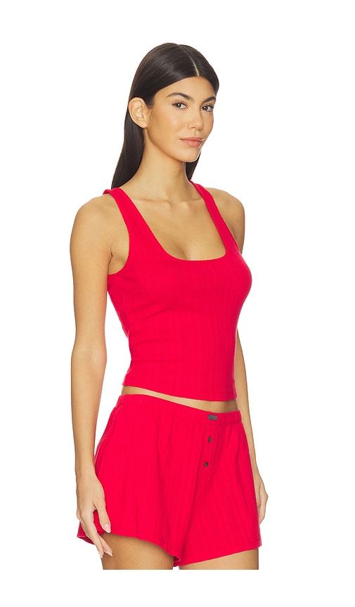 Pointelle Scoop Neck Tank in Red. - size L (also in XS) - LUNYA - Modalova