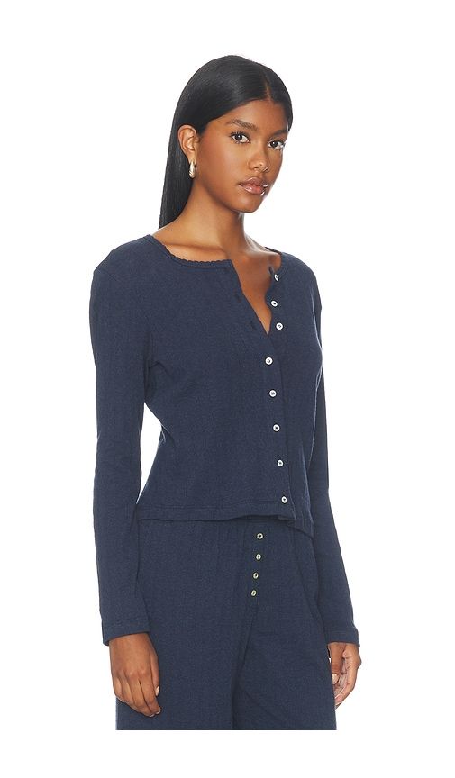 Pointelle Classic Cardigan in Navy. - size S (also in XS) - LESET - Modalova