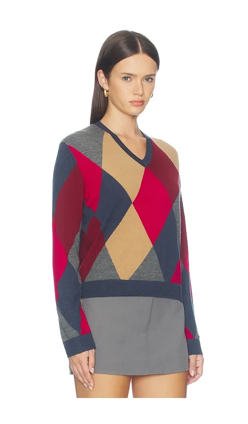 James Argyle Classic V Neck Pullover in Multi. - size L (also in M, S) - LESET - Modalova