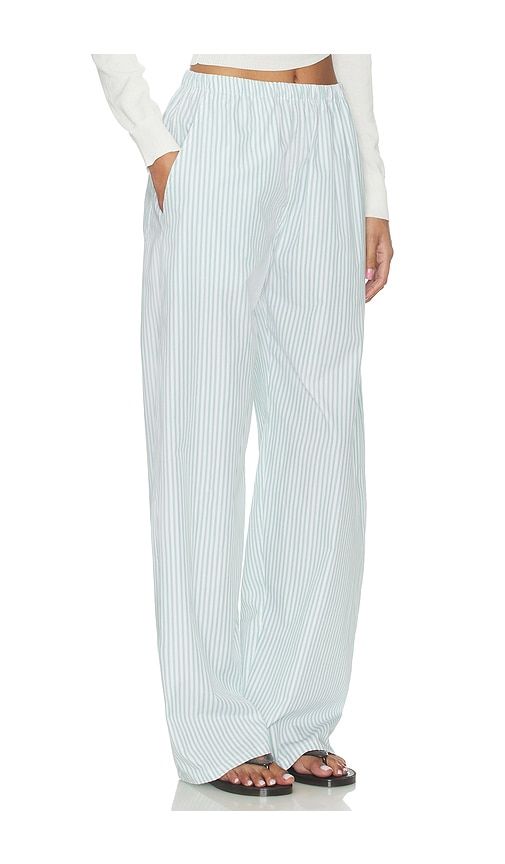 Yoshi Stripe Wide Leg Pant in Mint. - size L (also in M, S, XS) - LESET - Modalova