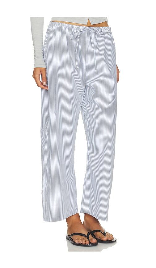 Yoshi Stripe Crop Drawstring Pant in Grey. - size L (also in XL) - LESET - Modalova