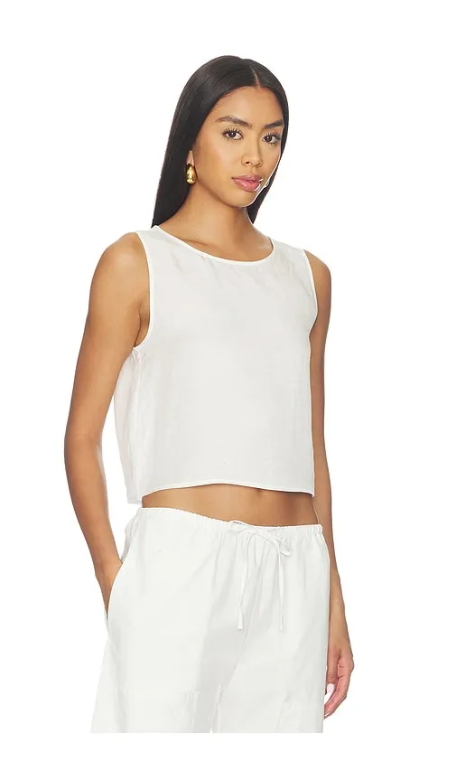 Daniel Crop Sleeveless Crew in White. - size L (also in M, S, XS) - LESET - Modalova