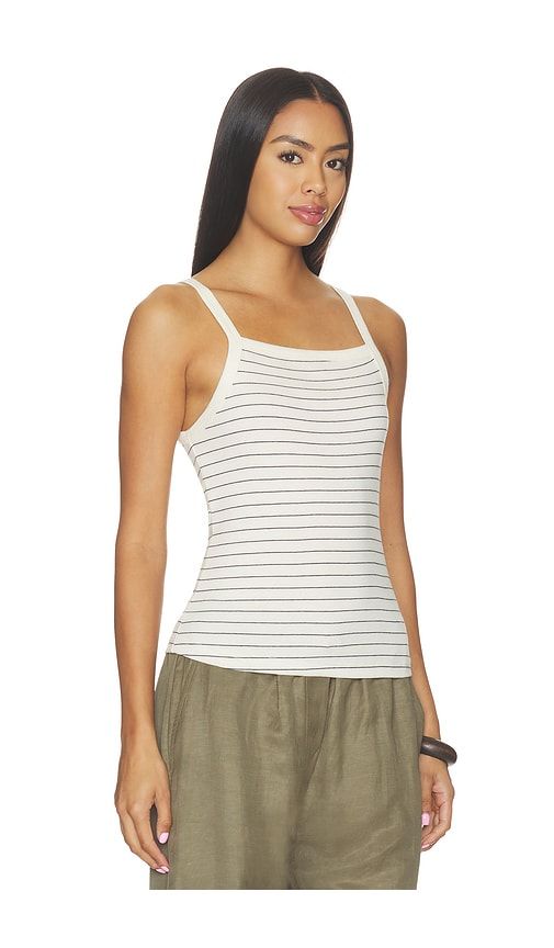 Nando Stripe Square Neck Tank in White. - size M (also in S, XL, XS) - LESET - Modalova