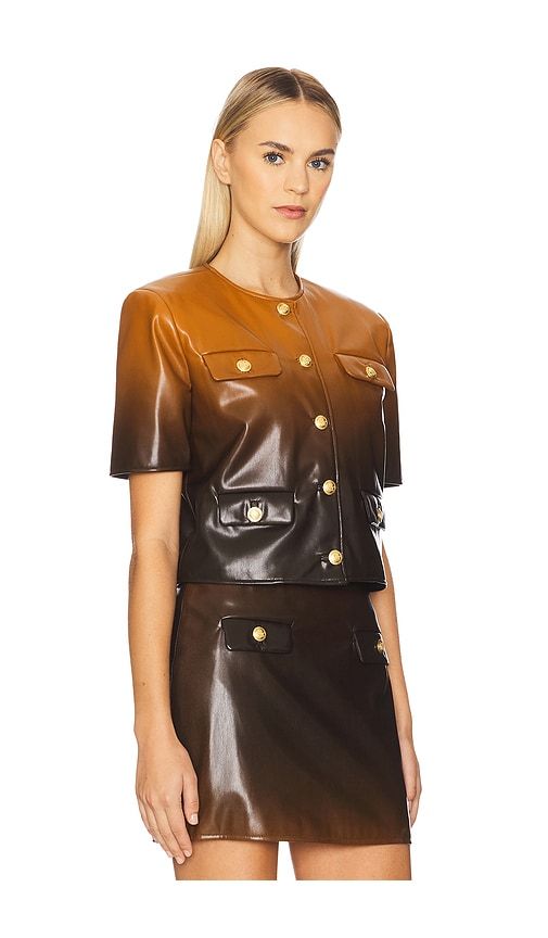 Paradis Pleather Jacket in Brown. - size 2 (also in 4, 6) - Le Superbe - Modalova