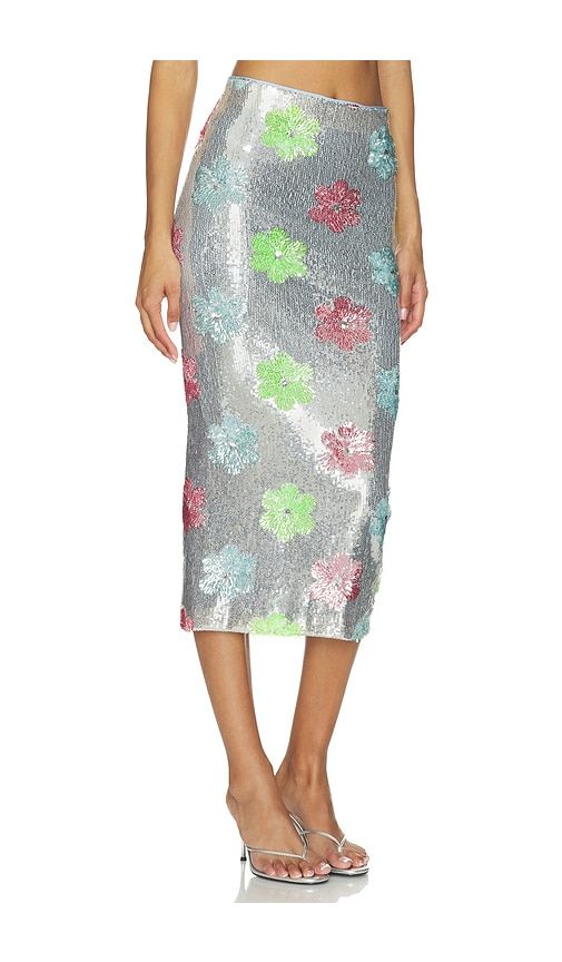 Liza Skirt in Metallic Silver. - size M (also in S, XS) - Le Superbe - Modalova