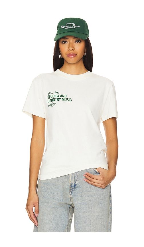 The Tequila & Country Music Tee in Cream. - size L (also in M, S, XL/1X) - Los Sundays - Modalova