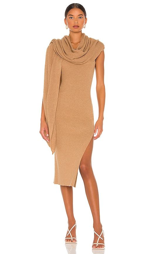 Salmah Dress With Detachable Shawl in Tan. - size M (also in L) - LPA - Modalova