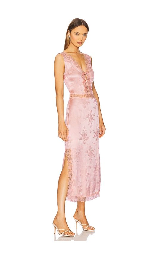 Daphne Midi Dress in Pink. - size M (also in L, XS) - LPA - Modalova