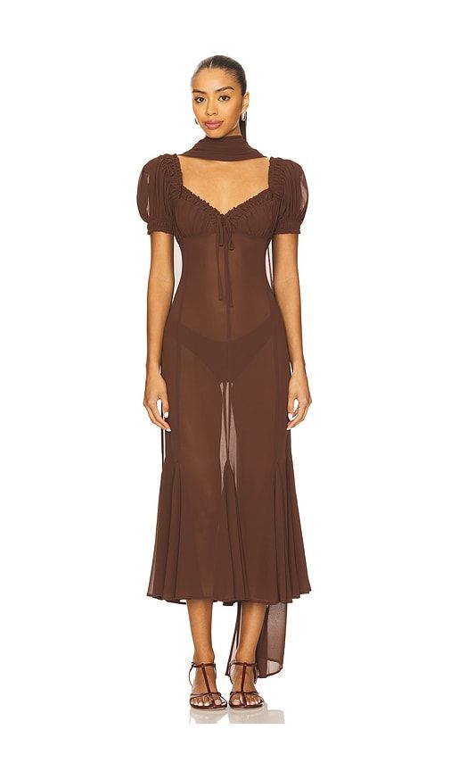 Davina Midi Dress in Chocolate. - size M (also in XXS) - LPA - Modalova
