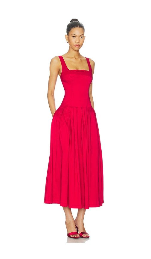 Audrey Midi Dress in Red. - size S (also in XS) - LPA - Modalova