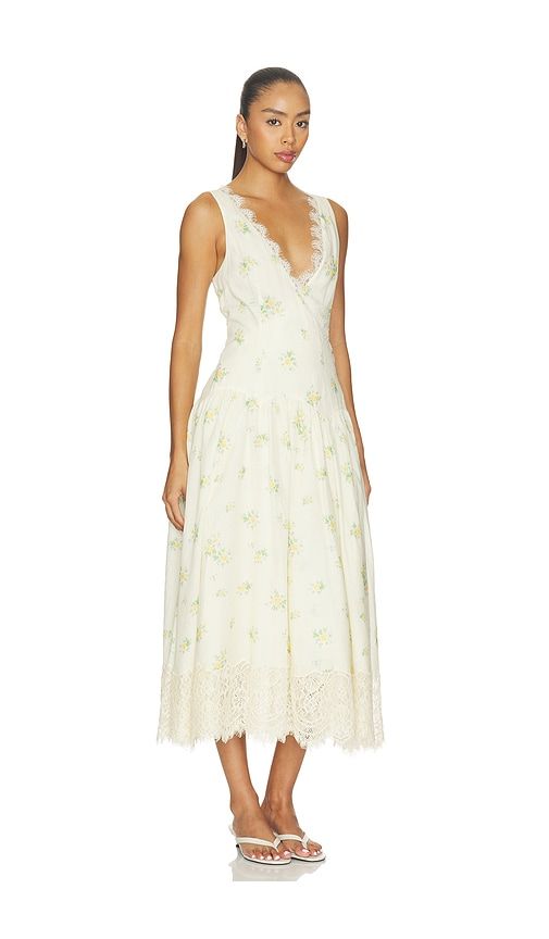 Everly Midi Dress in Cream. - size L (also in M, S, XS, XXS) - LPA - Modalova