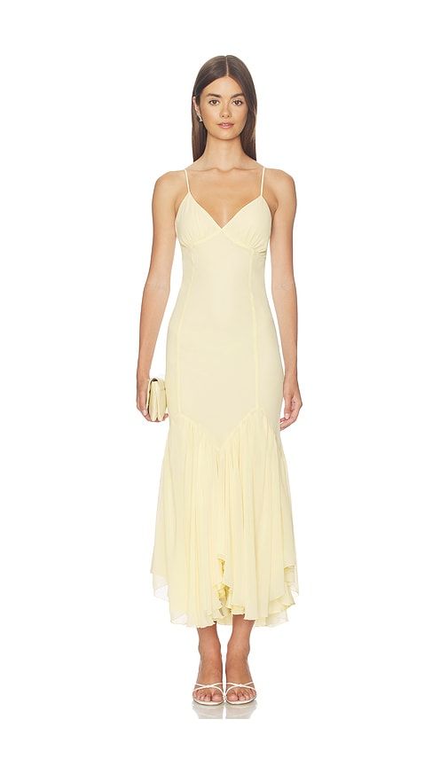 Ilaria Midi Dress in Yellow. - size M (also in S, XS) - LPA - Modalova