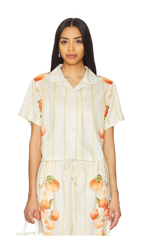 Ruby Short Sleeve Boxy Shirt in Yellow. - size M (also in S, XS) - La Porte - Modalova