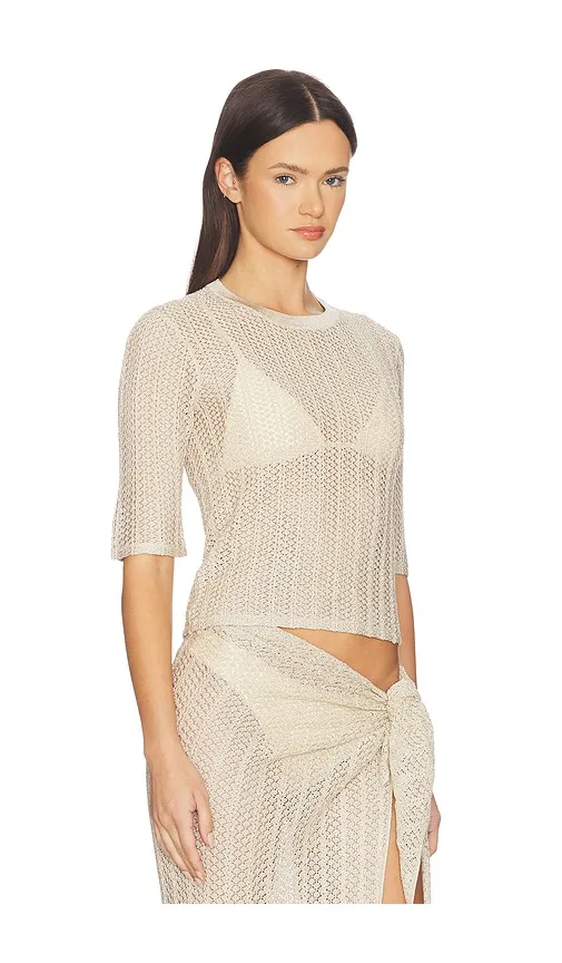 Carli Baby Tee in Neutral. - size L (also in M, S, XL, XS) - La Porte - Modalova