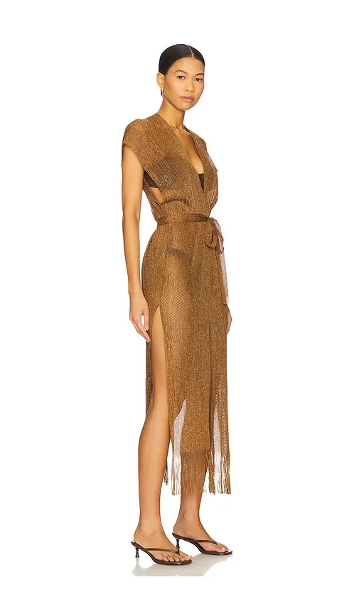 Luli Fama Long Caftan in Brown - Luli Fama - Modalova