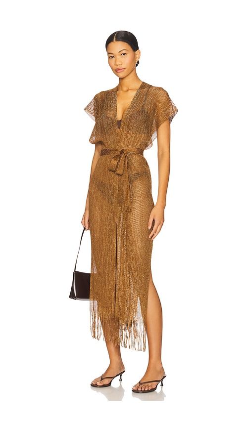 Luli Fama Long Caftan in Brown - Luli Fama - Modalova
