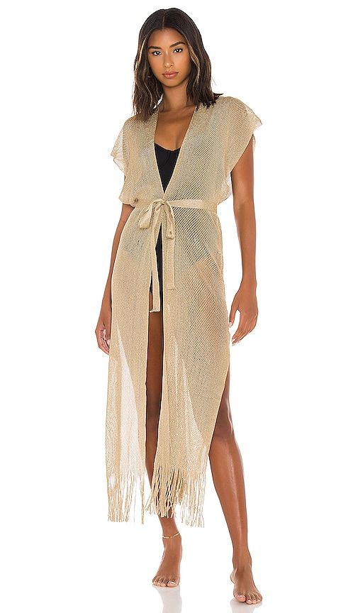 Golden Queen Long Caftan in - Luli Fama - Modalova
