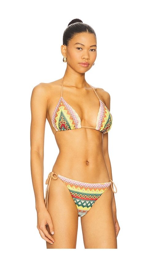 Triangle Bikini Top in Yellow,Tan. - size L (also in M) - Luli Fama - Modalova