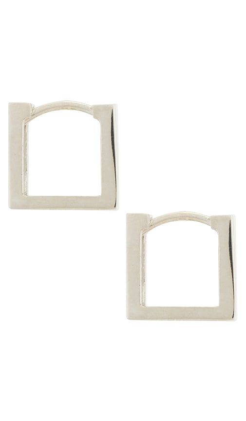 Square Hoop Earrings in Metallic Silver - LOUPN - Modalova