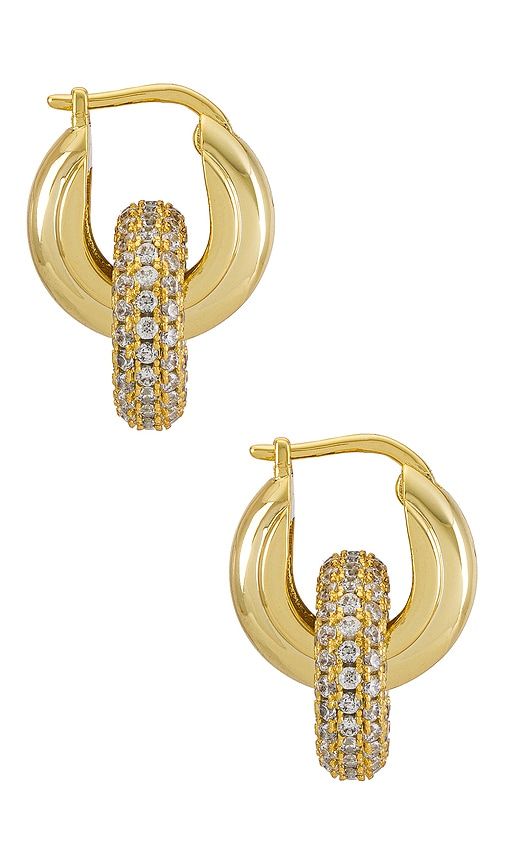 Pave Interlock Hoops in Metallic - Luv AJ - Modalova