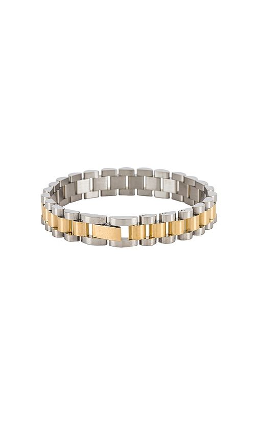 The Two-Toned Timepiece Bracelet in Metallic - Luv AJ - Modalova