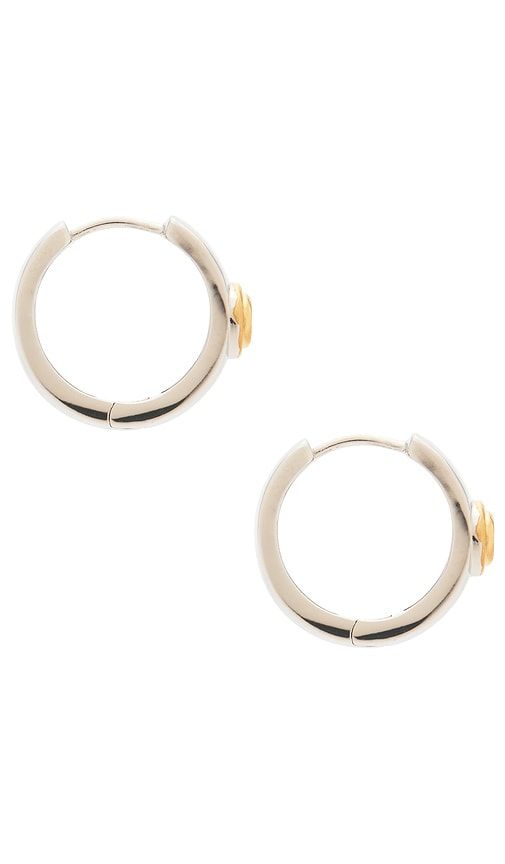 The Luna Bezel Hoops Earring in Metallic - Luv AJ - Modalova
