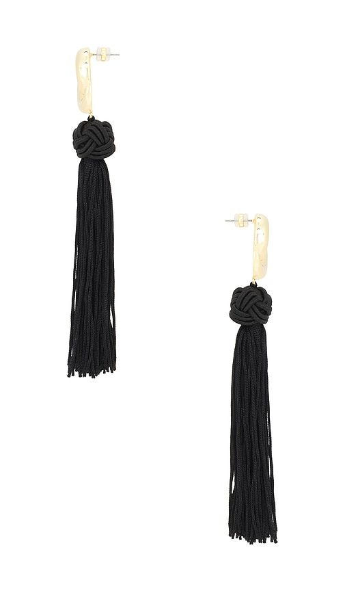 The Solstice Knot Tassel Earrings in Metallic - Luv AJ - Modalova