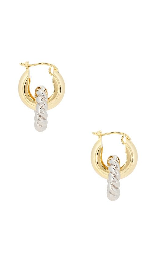 The Two Tone Rope Interlocked Hoops in Metallic - Luv AJ - Modalova