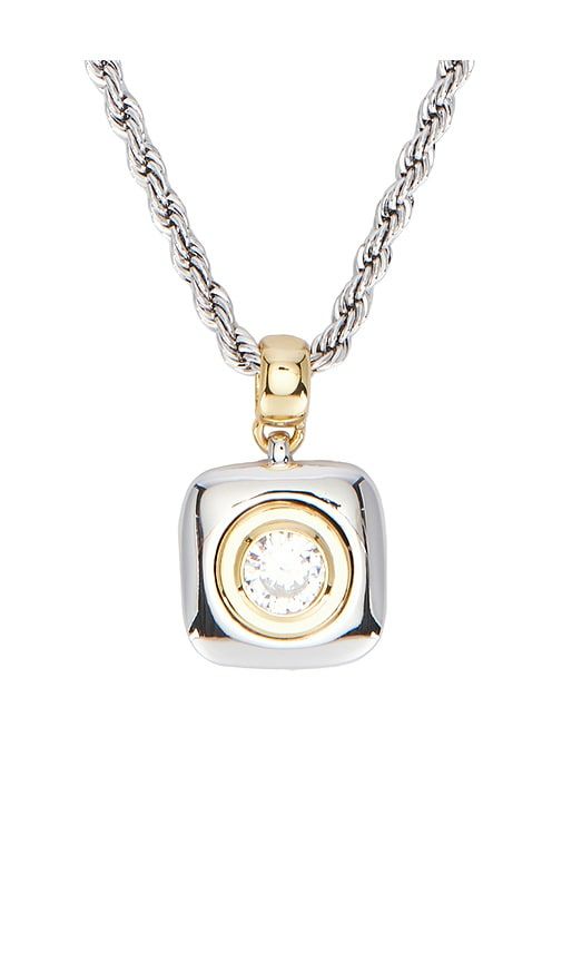 The Luna Bezel Pendant Necklace in Metallic - Luv AJ - Modalova
