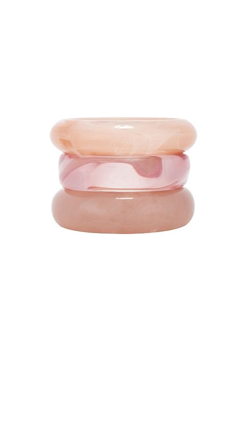The Formentera Bangle Set in Pink - Luv AJ - Modalova