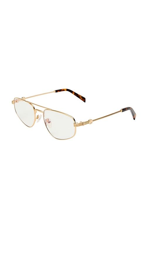 The Harvey Blue Light Glasses in Metallic Gold - Luv Lou - Modalova