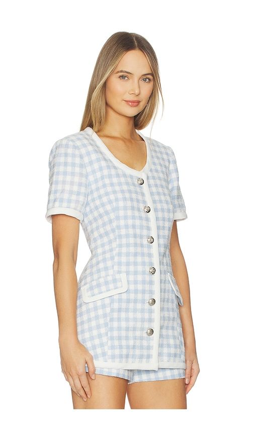 Frances Jacket in Light Blue Gingham in Blue. - size M (also in S, XS) - Maude Club - Modalova