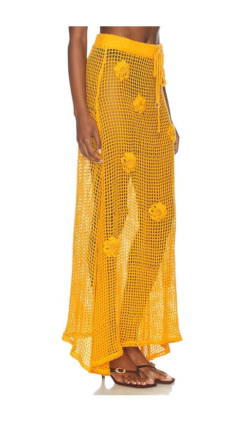 Golden Blossom Glacier Maxi Skirt in Yellow. - size S (also in M) - Maaji - Modalova