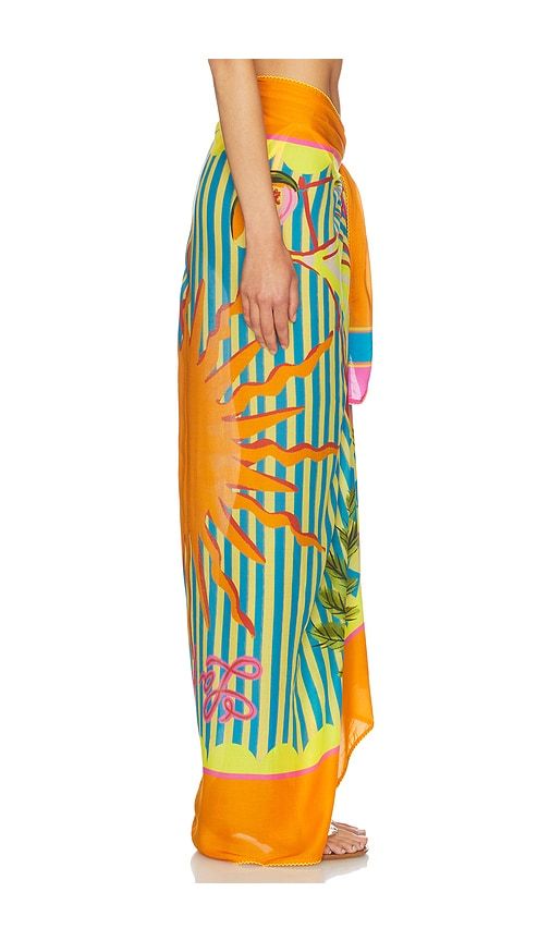 Tropic Camouflage Isla Sarong in Orange,Teal - Maaji - Modalova
