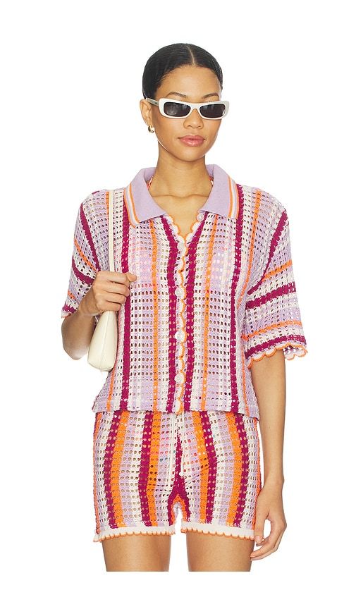Mystic Stripe Rialta Shirt in Purple. - size S (also in M, L) - Maaji - Modalova