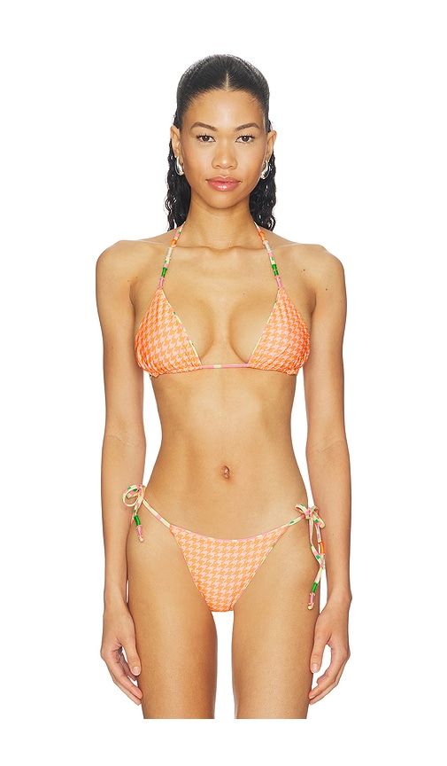 Blush Tide Balmy Bikini Top in Pink,Lemon. - size L (also in M, S) - Maaji - Modalova