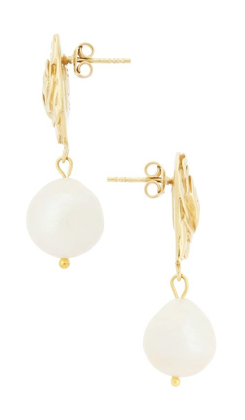 Floral Pearl Earrings in Metallic - Magda Butrym - Modalova