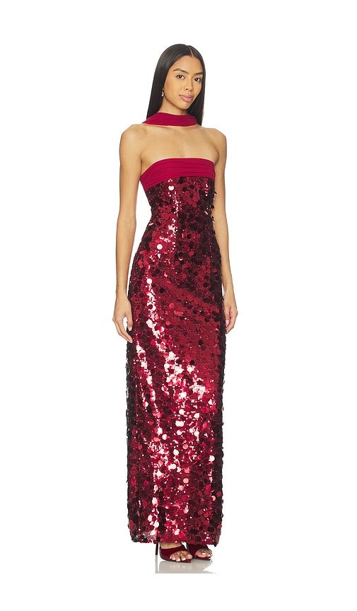Millie Gown in Burgundy. - size S (also in XS) - MAJORELLE - Modalova
