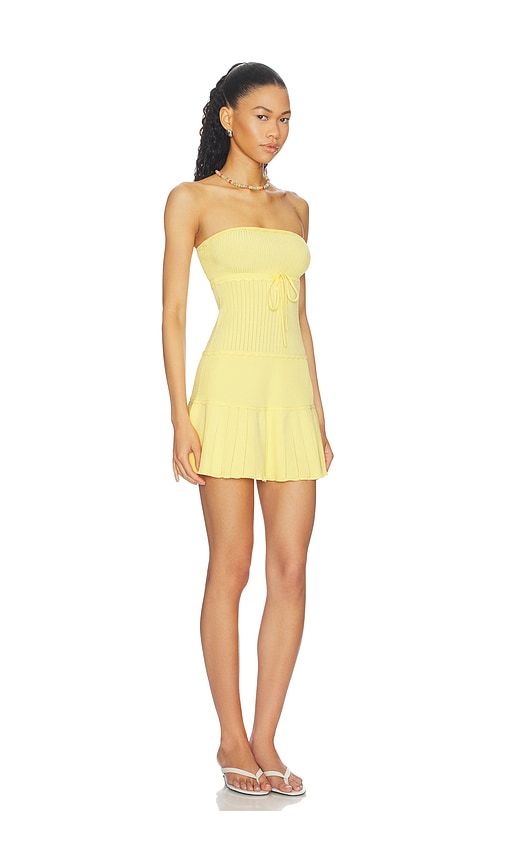 Alivia Strapless Mini Dress in Yellow. - size L (also in M, XL) - MAJORELLE - Modalova