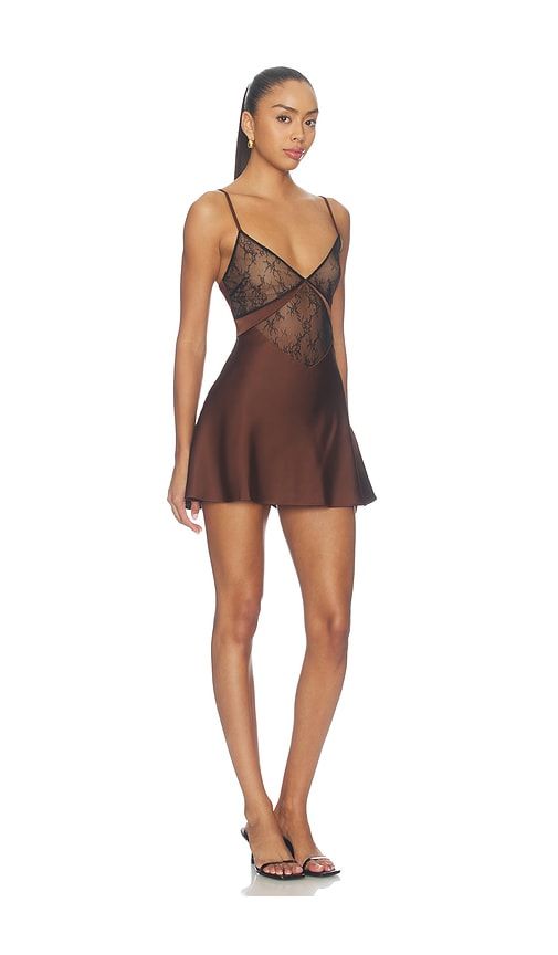 Syra Mini Dress in Brown. - size M (also in S) - MAJORELLE - Modalova
