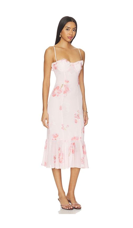 Jules Midi Dress in Pink. - size L (also in S, XL) - MAJORELLE - Modalova
