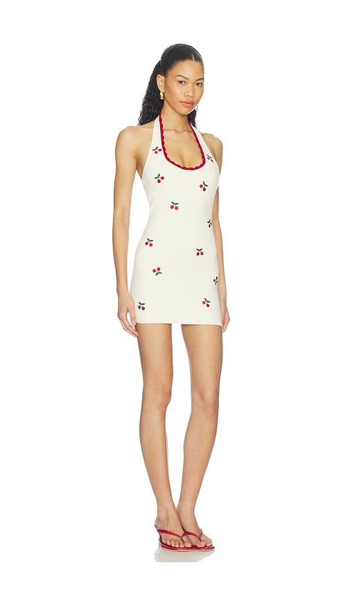Gennie Cherry Mini Dress in Beige. - size L (also in M) - MAJORELLE - Modalova
