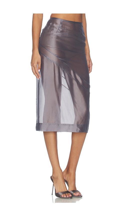 Tilda Midi Skirt in Grey. - size M (also in S, XS) - MAJORELLE - Modalova